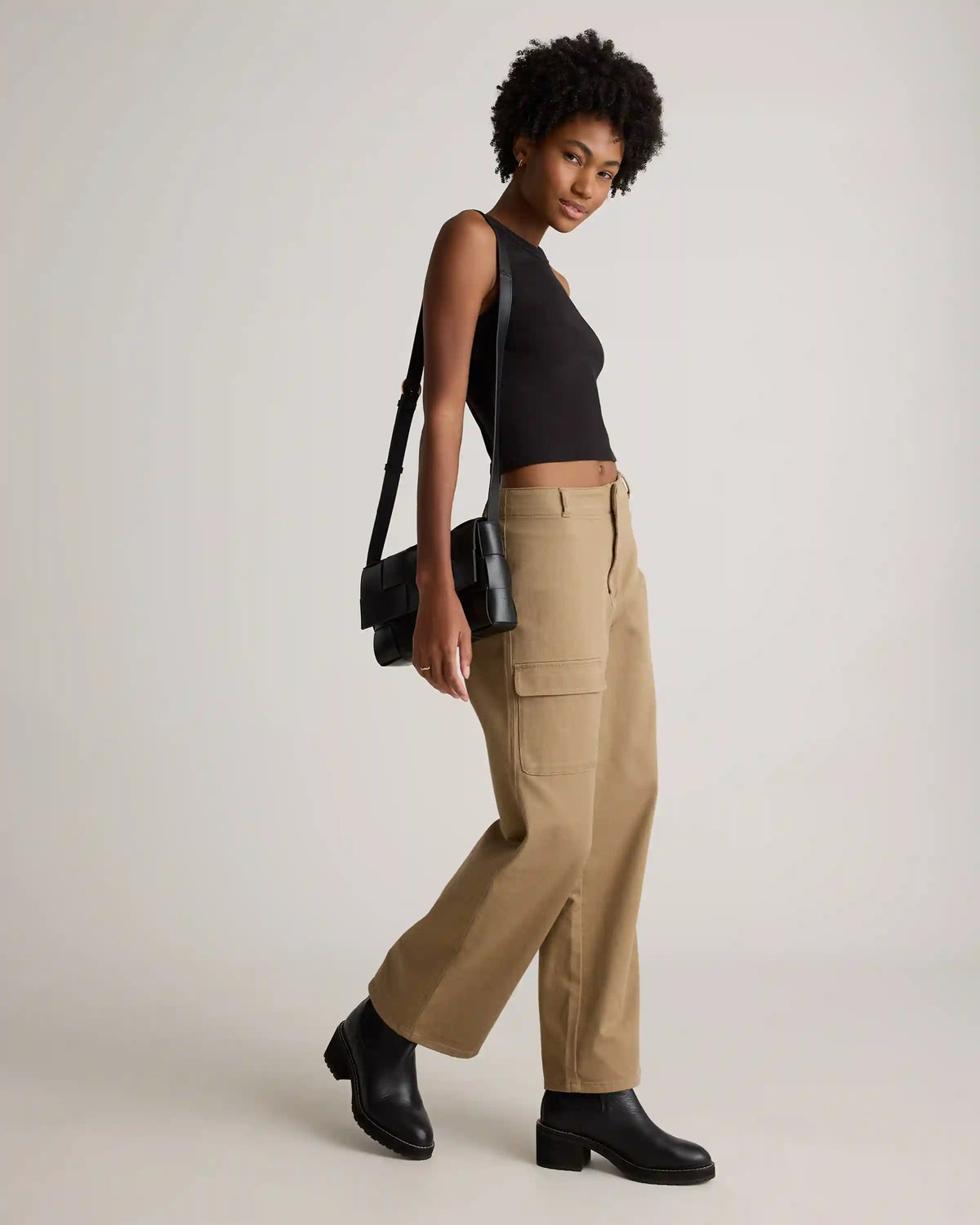Organic Cotton Micro-Rib Cropped Cutaway Tank