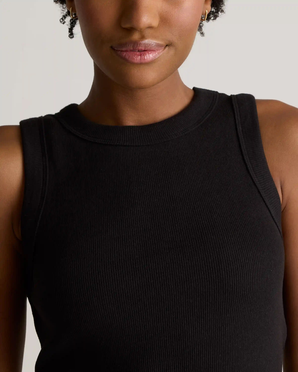 Organic Cotton Micro-Rib Cropped Cutaway Tank