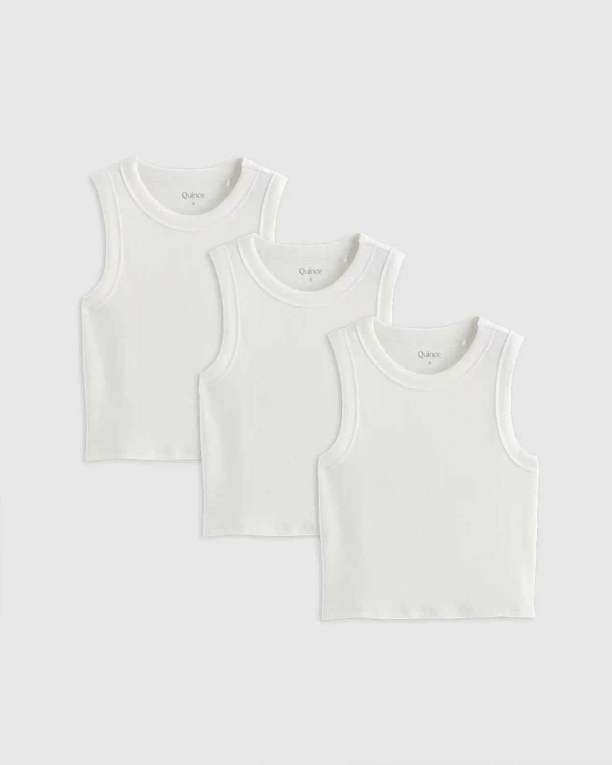 Organic Cotton Micro-Rib Cropped Cutaway Tank (3-Pack)