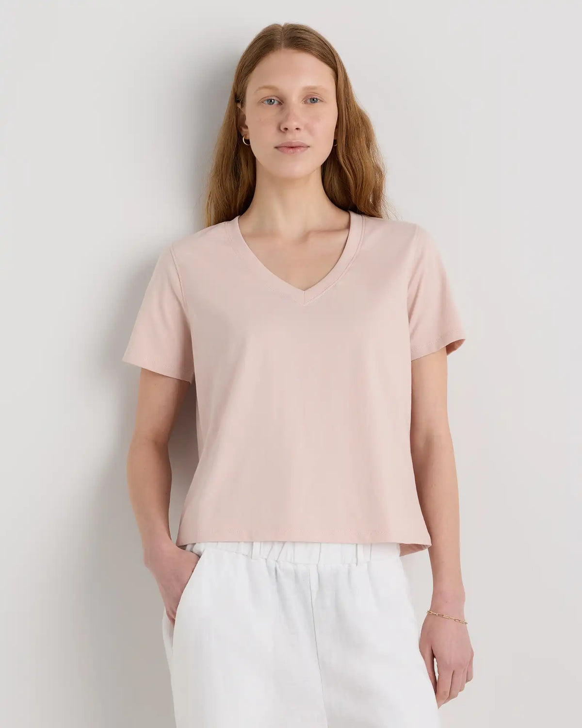 100% Organic Cotton Boxy V-Neck Tee
