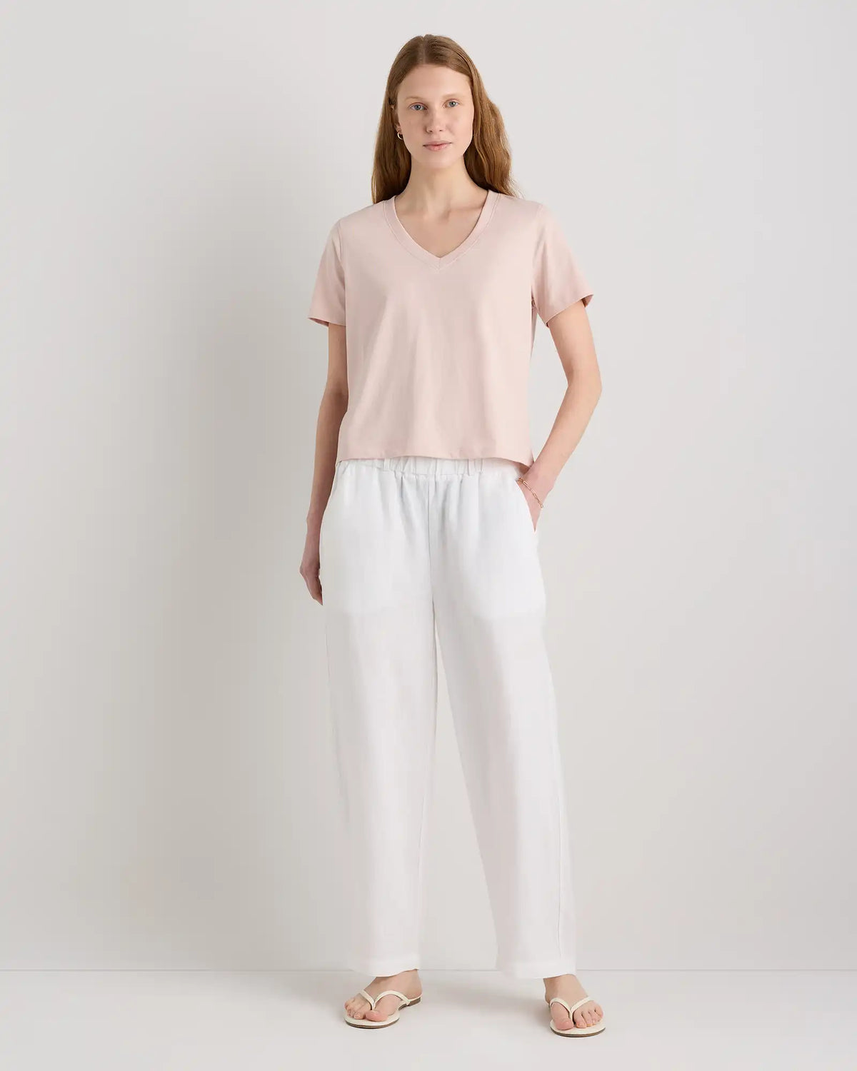 100% Organic Cotton Boxy V-Neck Tee