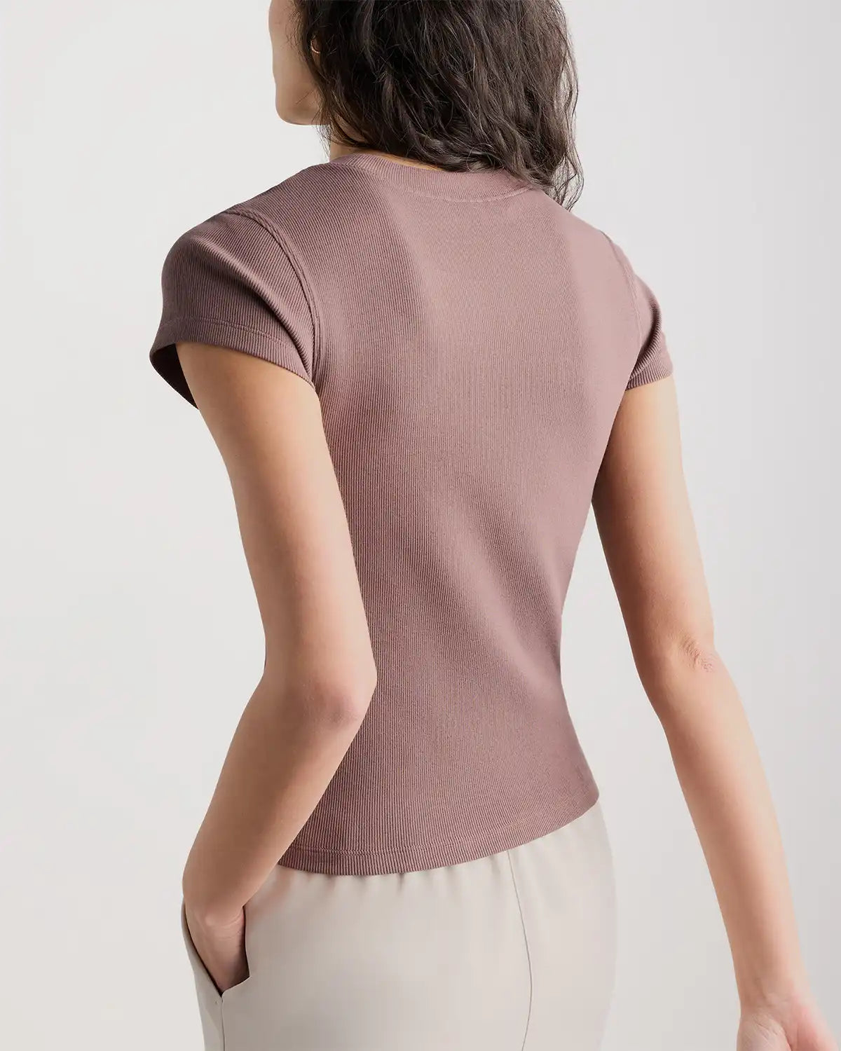 Organic Cotton Micro-Rib Crewneck Tee