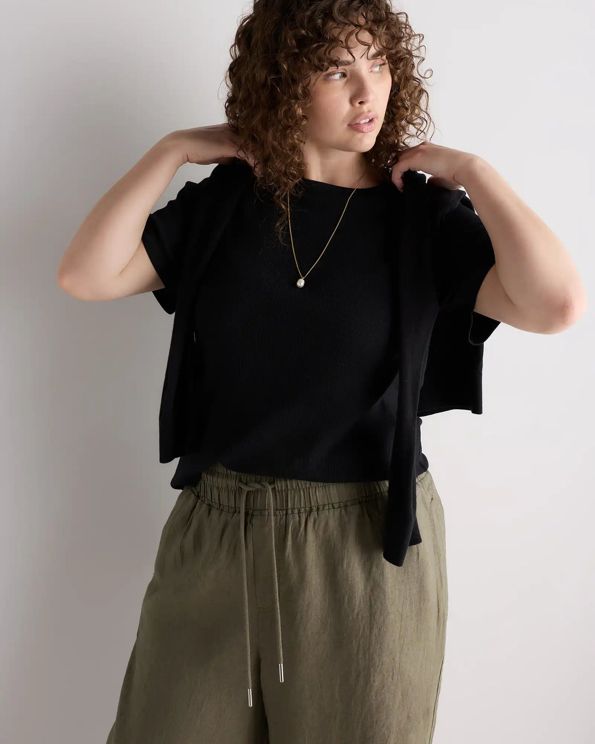 Organic Cotton Micro-Rib Crewneck Tee