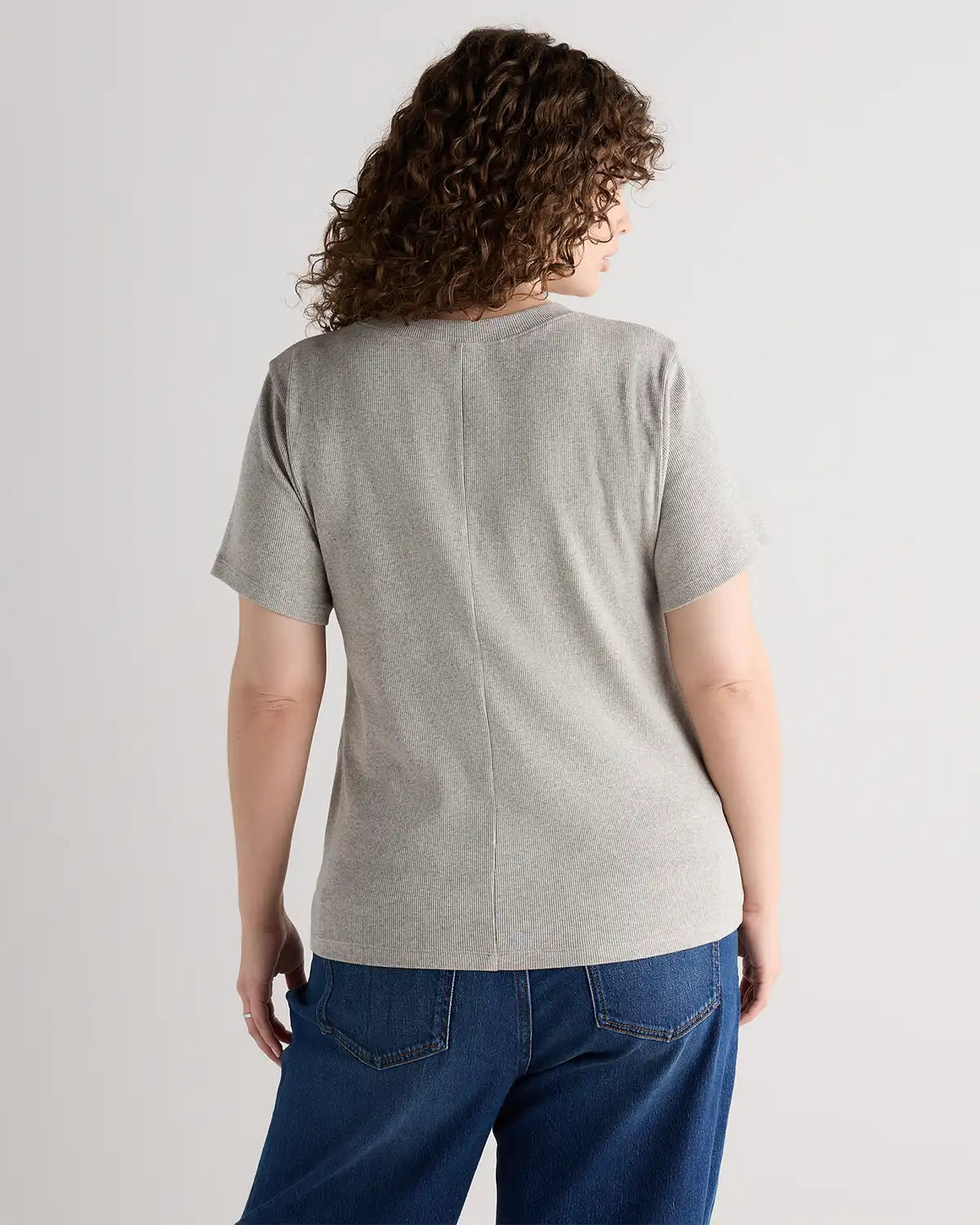 Organic Cotton Micro-Rib Crewneck Tee