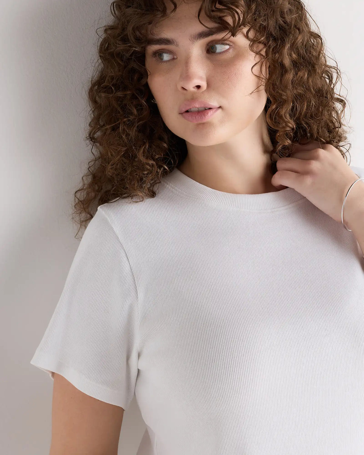Organic Cotton Micro-Rib Crewneck Tee