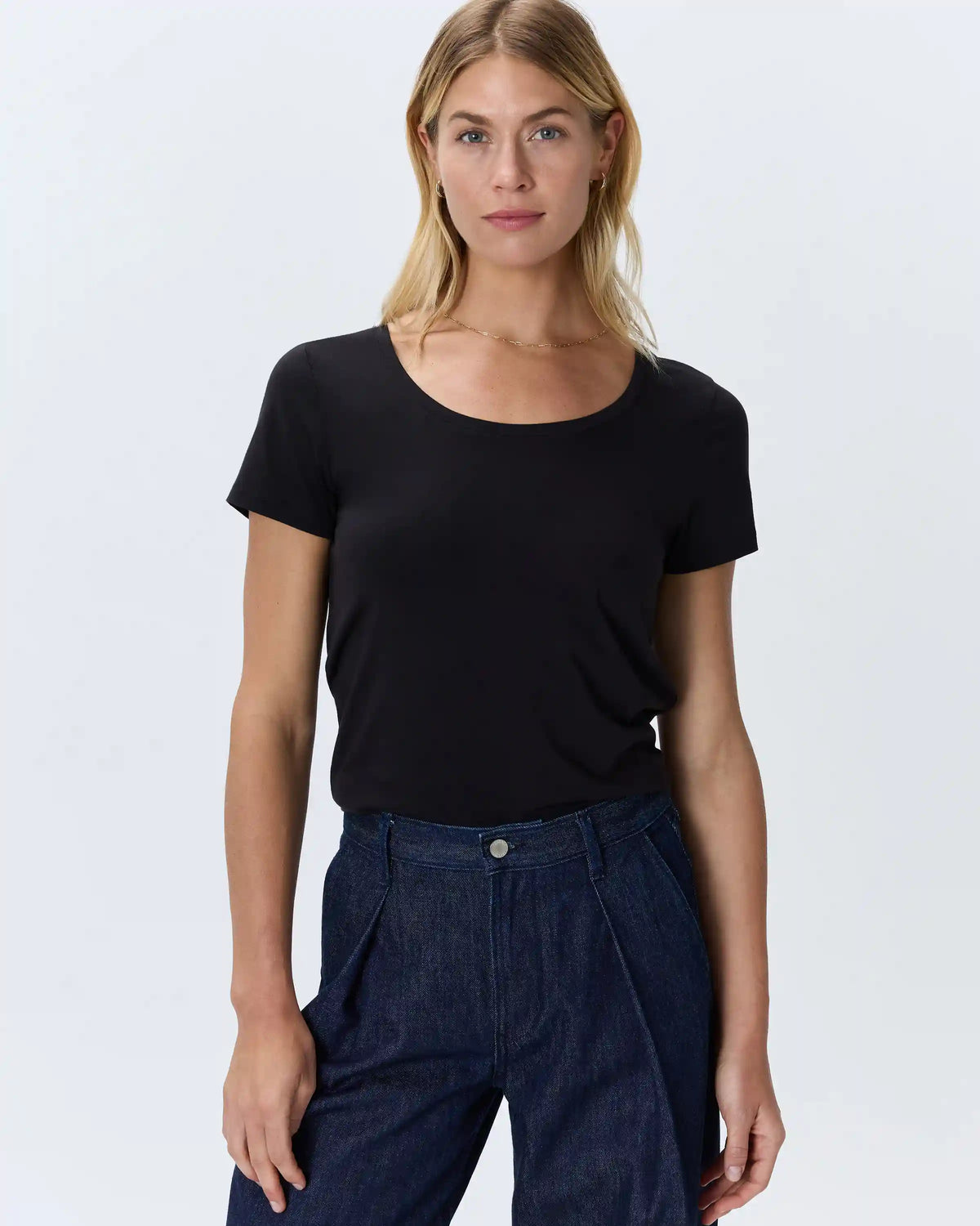 Cotton Modal Scoop Neck Tee