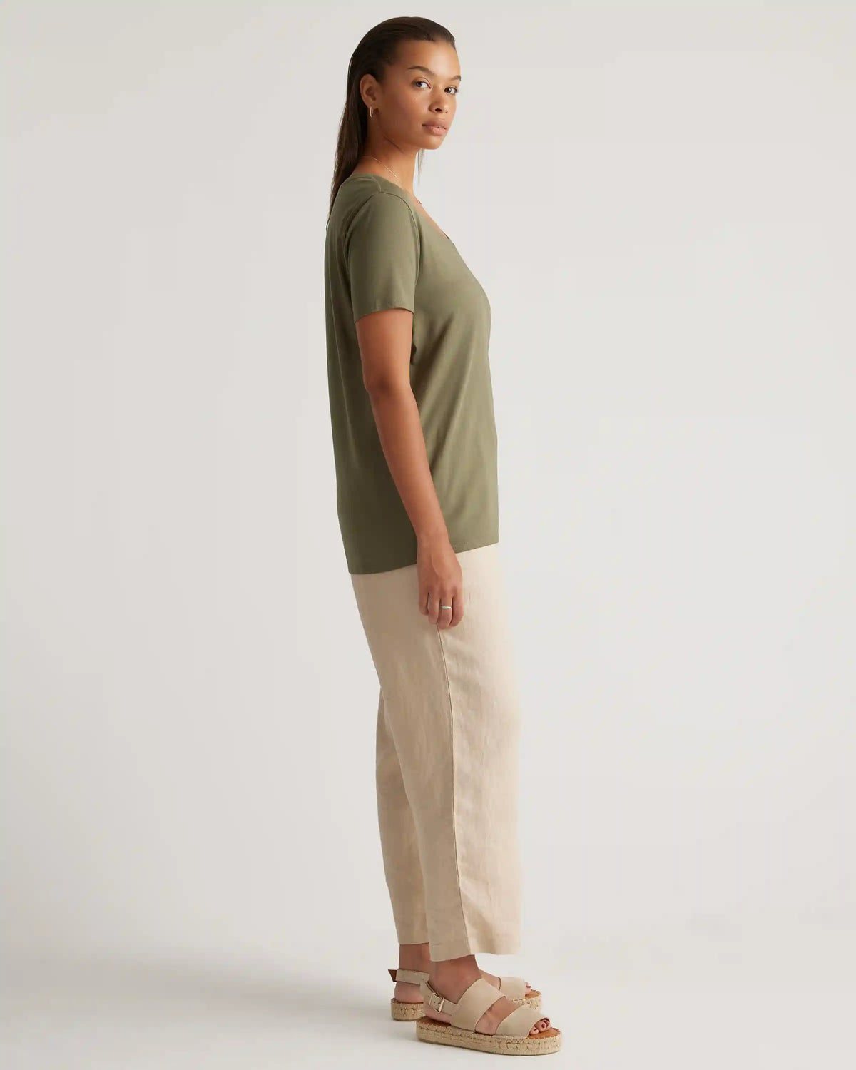 Cotton Modal Scoop Neck Tee