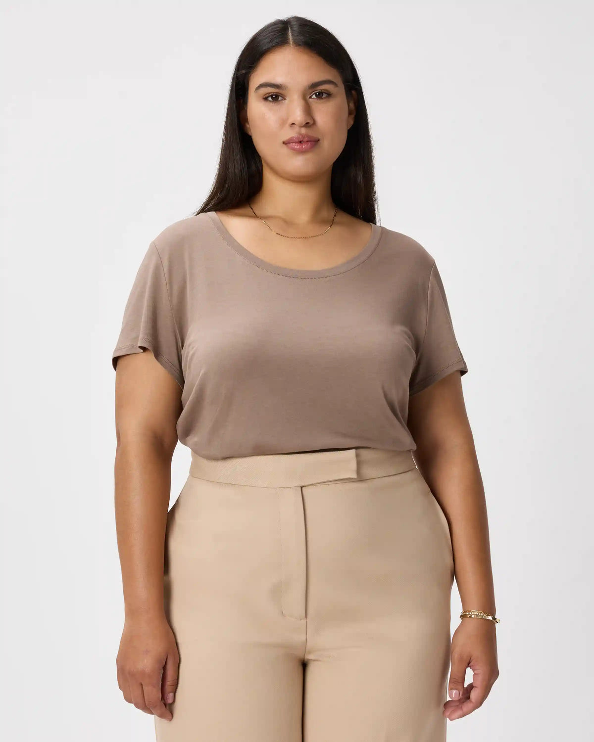 Cotton Modal Scoop Neck Tee