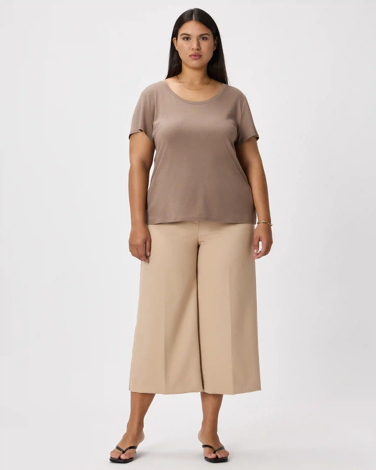 Cotton Modal Scoop Neck Tee