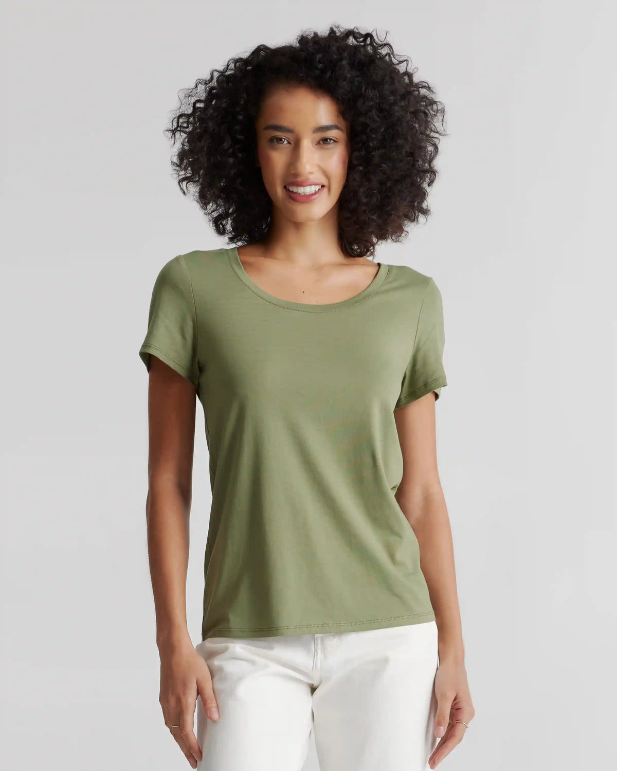 Cotton Modal Scoop Neck Tee