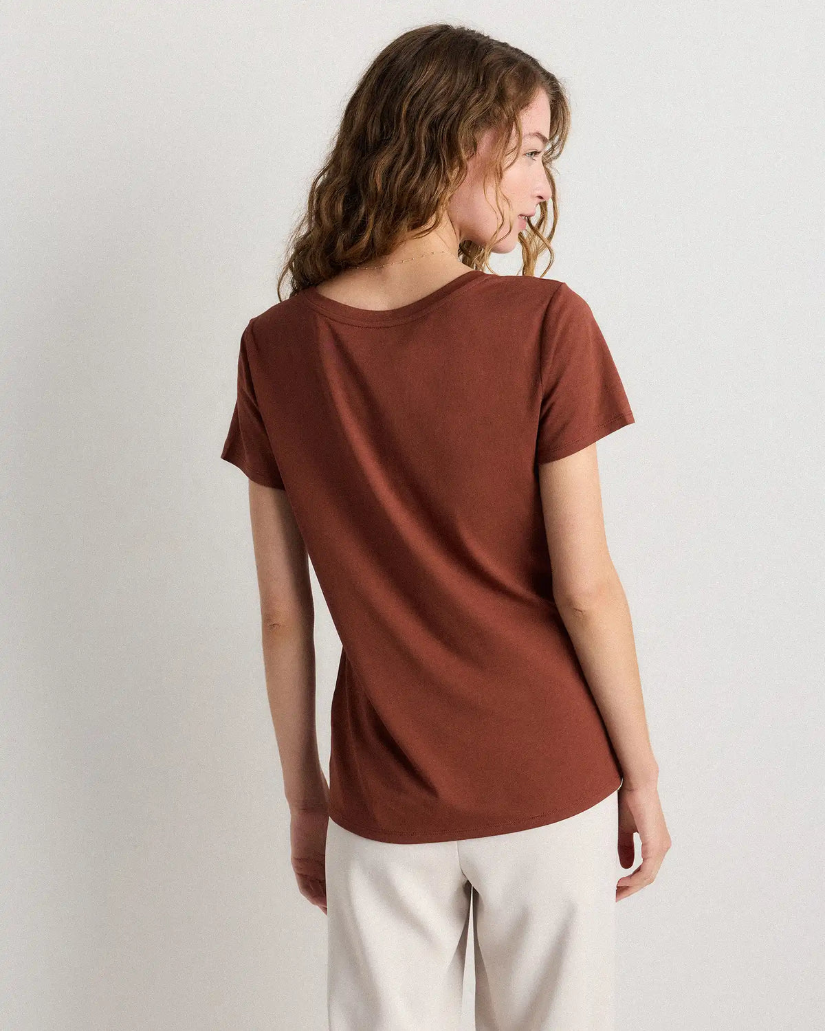 Cotton Modal Scoop Neck Tee