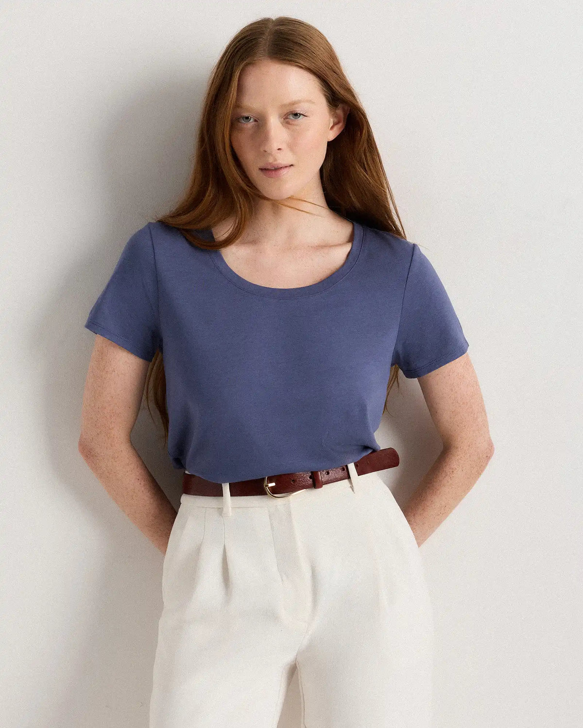 Cotton Modal Scoop Neck Tee