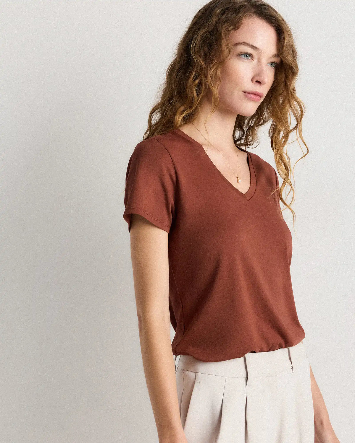Cotton Modal V-Neck Tee