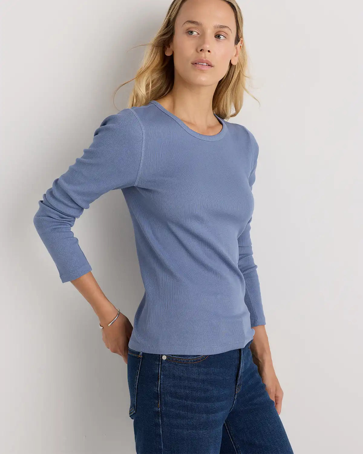 Organic Cotton Micro-Rib Long Sleeve Tee