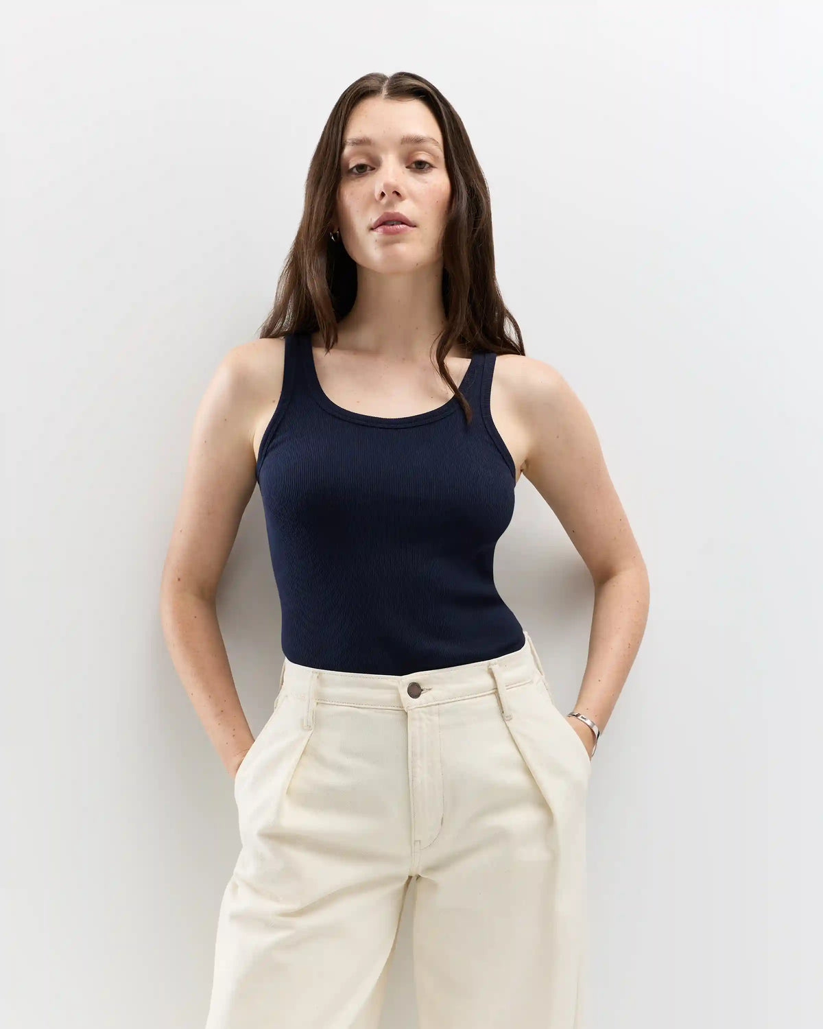 Organic Cotton Micro-Rib Scoop Neck Tank