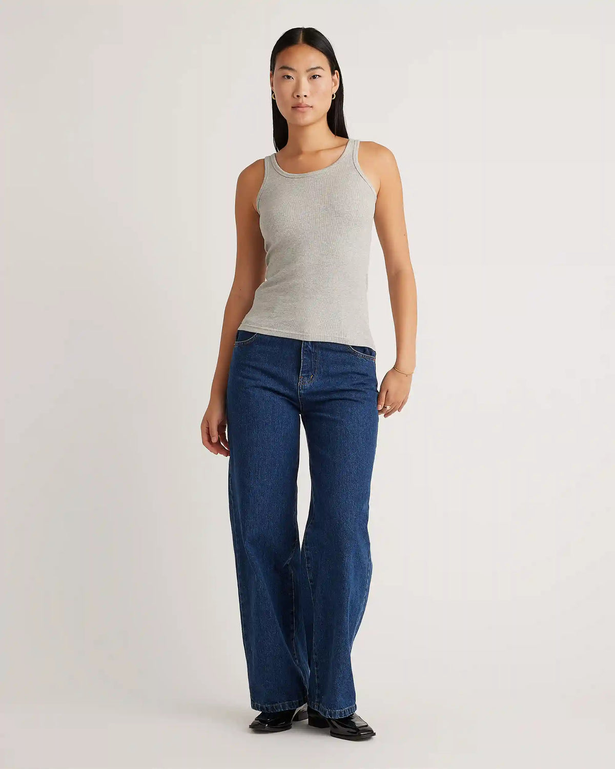 Organic Cotton Micro-Rib Scoop Neck Tank