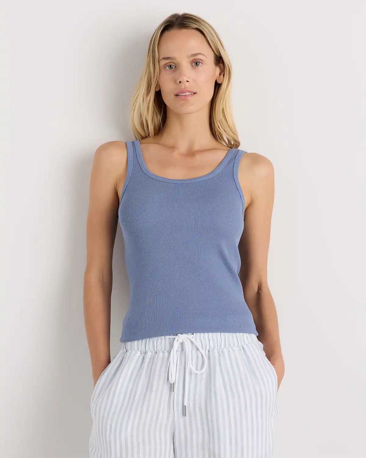 Organic Cotton Micro-Rib Scoop Neck Tank
