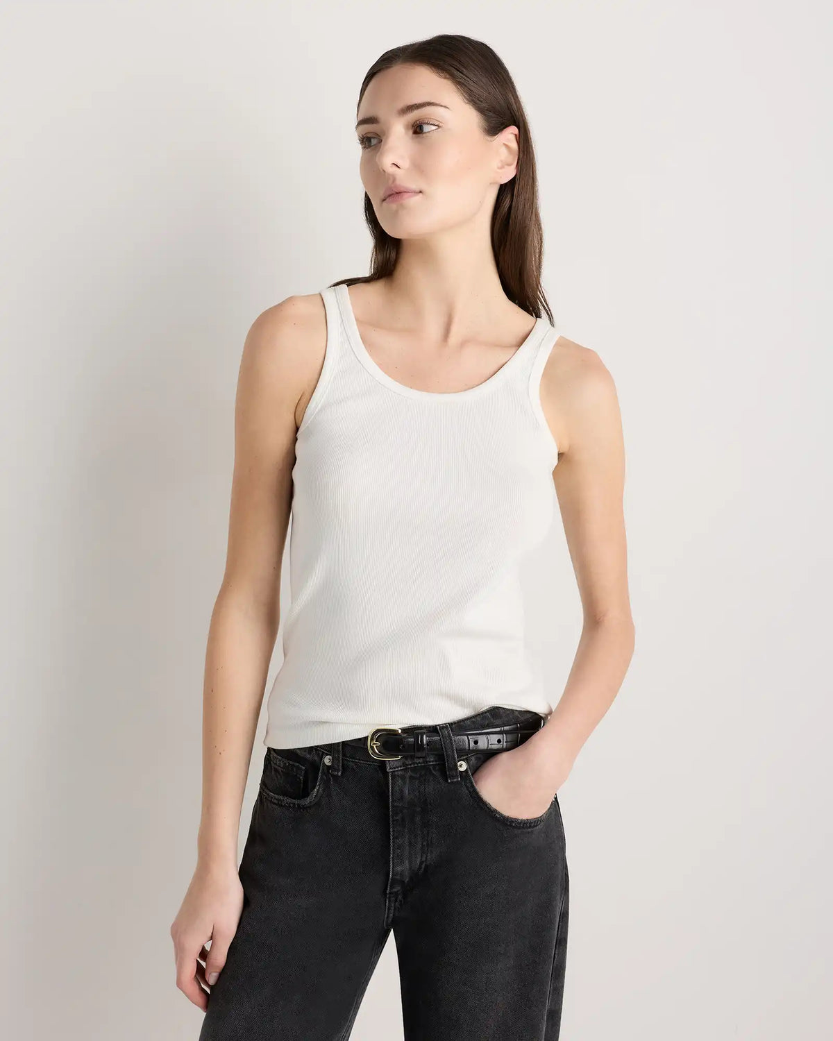 Organic Cotton Micro-Rib Scoop Neck Tank
