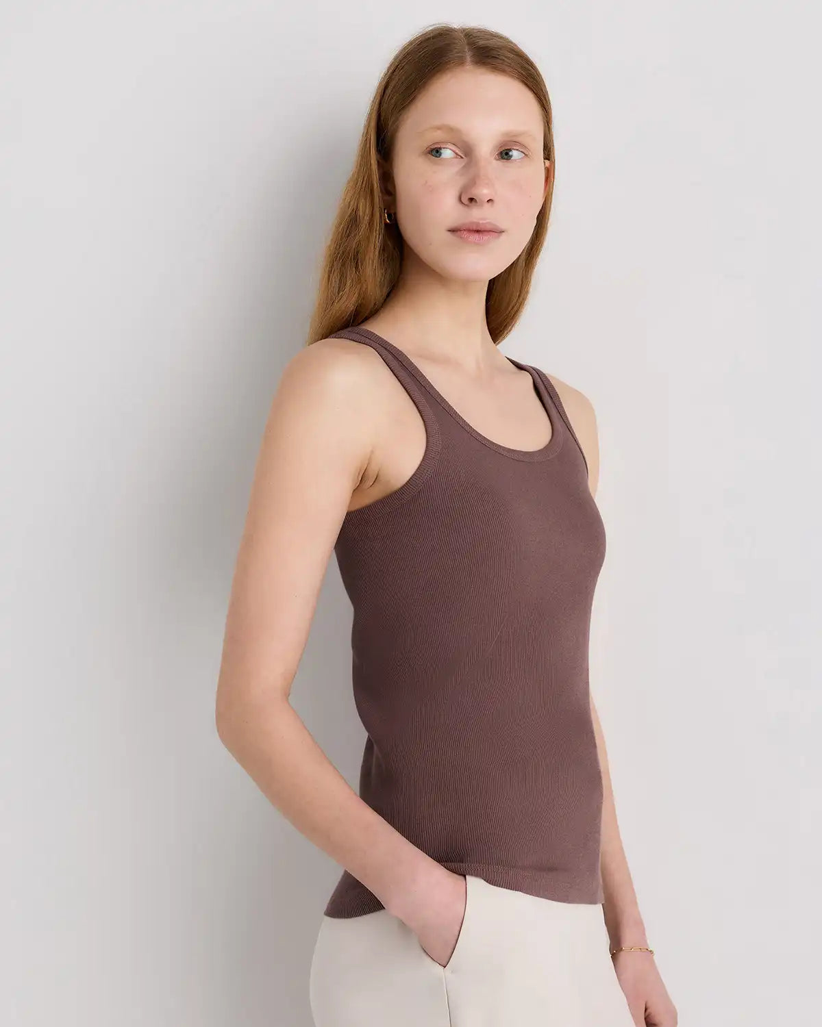 Organic Cotton Micro-Rib Scoop Neck Tank