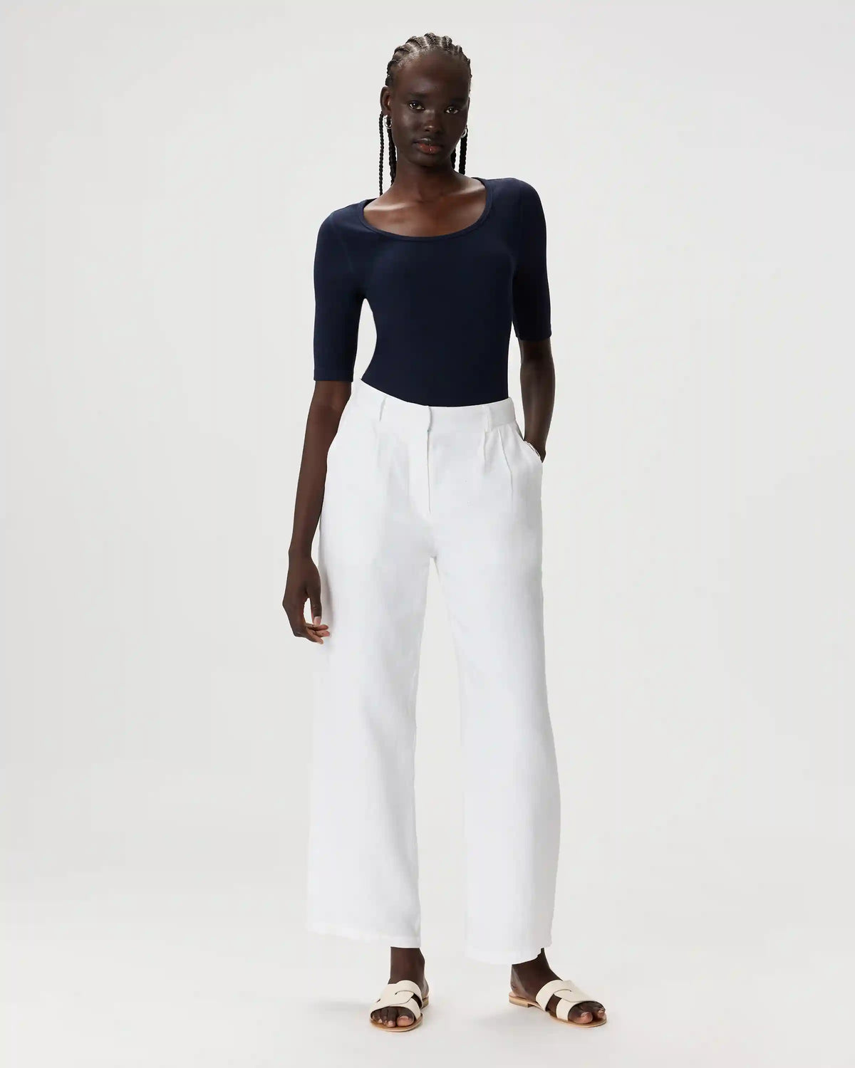 Organic Cotton Micro-Rib Elbow Sleeve Tee