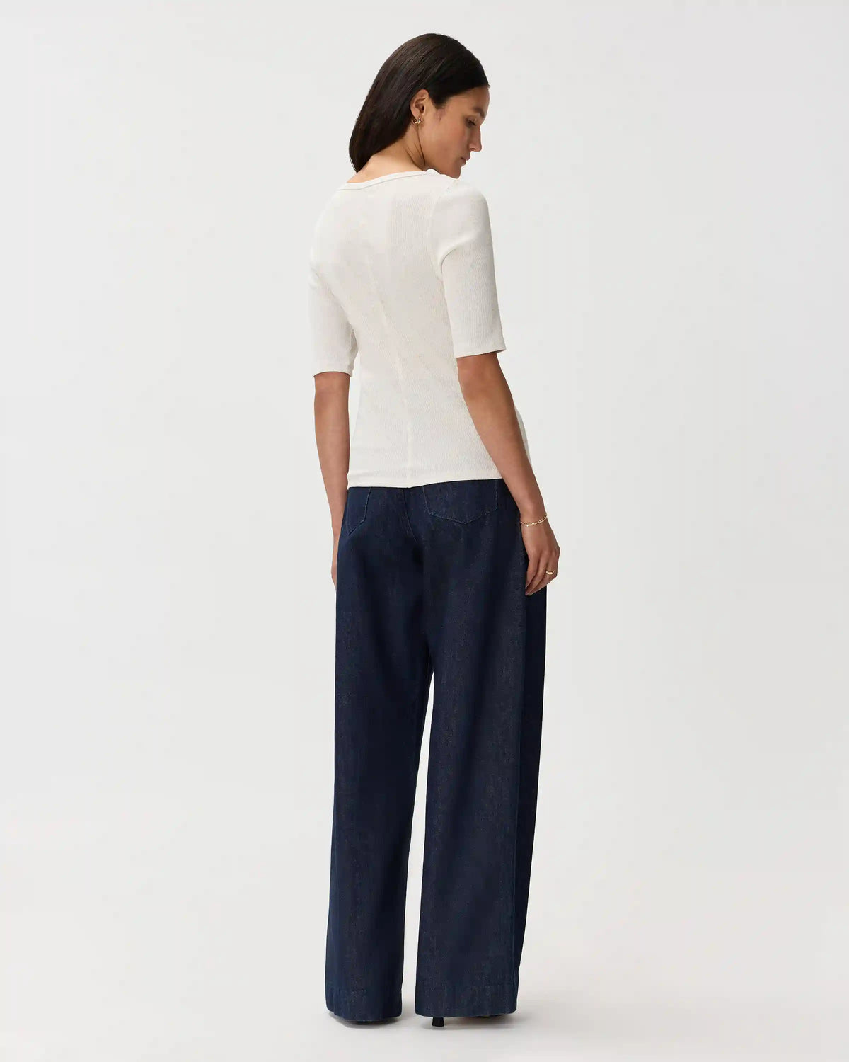 Organic Cotton Micro-Rib Elbow Sleeve Tee