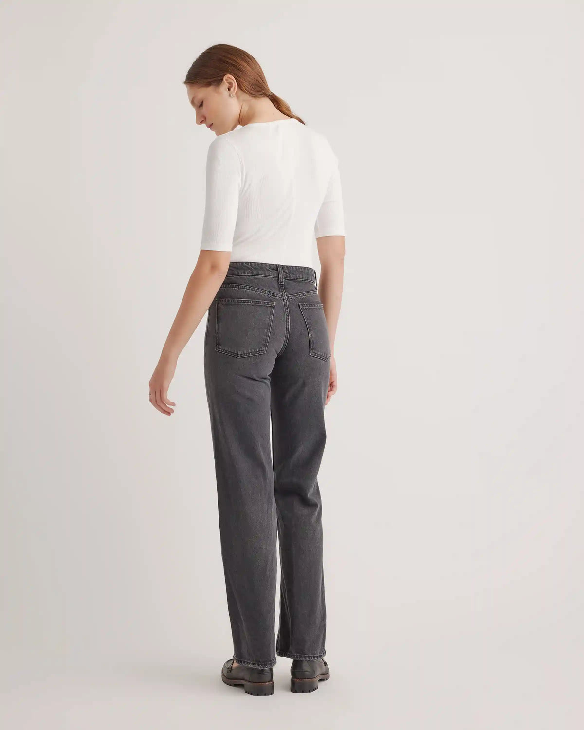 Organic Cotton Micro-Rib Elbow Sleeve Tee