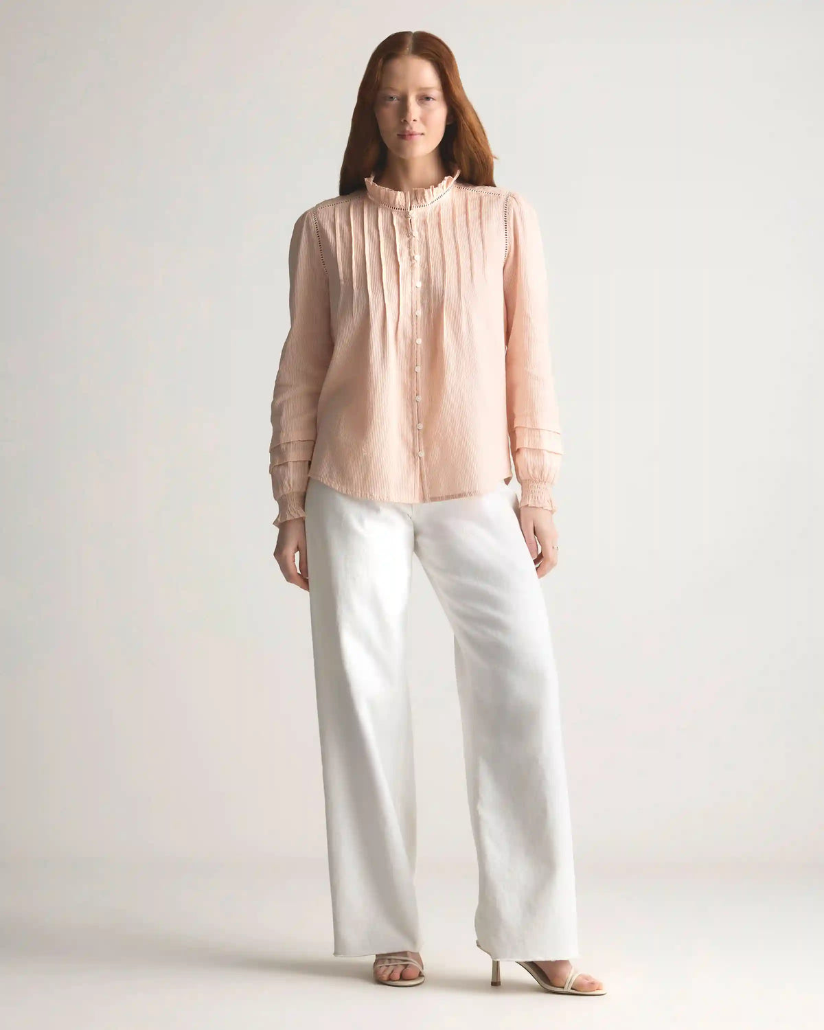Organic Textured Cotton Peasant Blouse