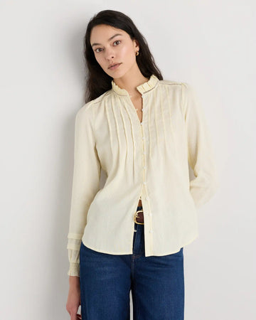 Organic Textured Cotton Peasant Blouse