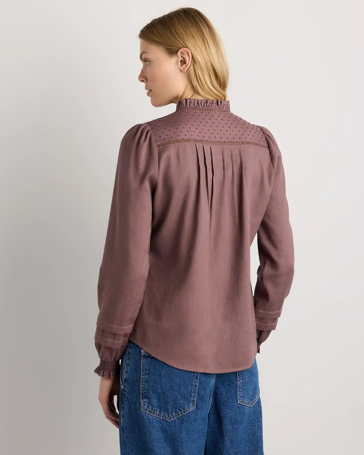 Organic Textured Cotton Peasant Blouse