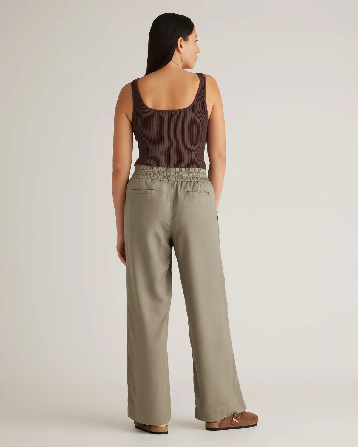 Cropped Square Neck Ribbed Knit Tank