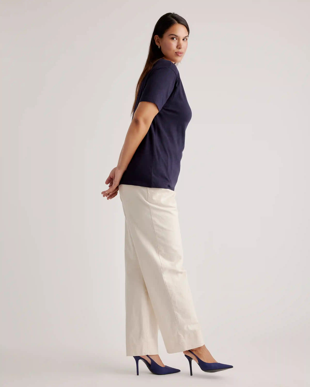 100% Organic Cotton Slub V-Neck Tee