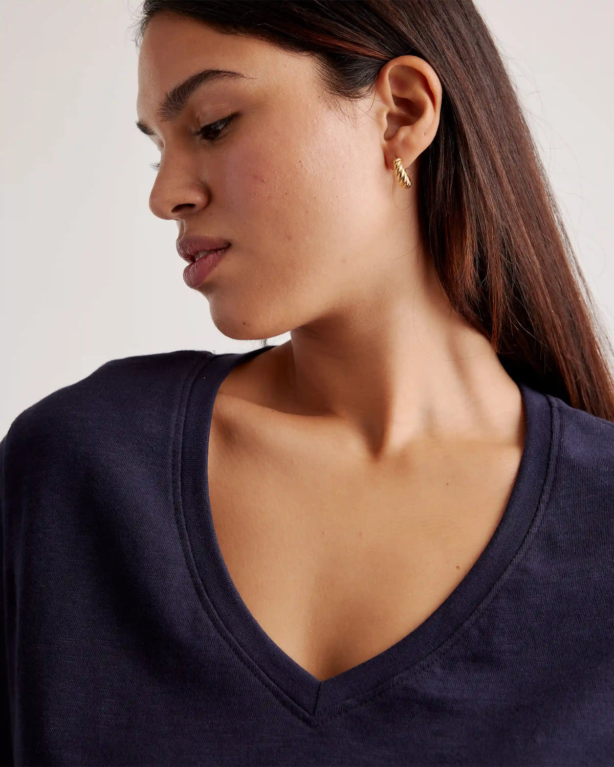 100% Organic Cotton Slub V-Neck Tee