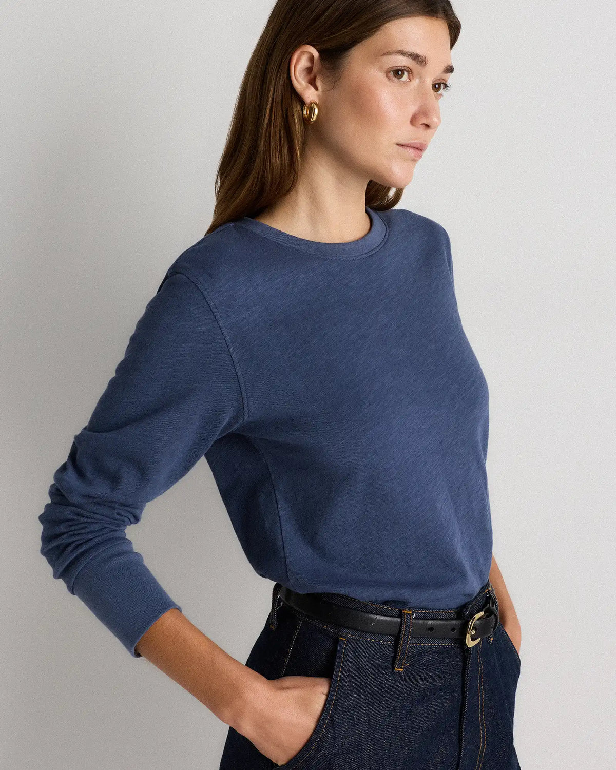 100% Organic Cotton Slub Long Sleeve Tee