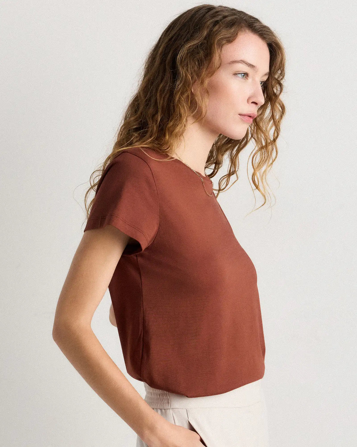 Cotton Modal Crew Neck Swing Tee