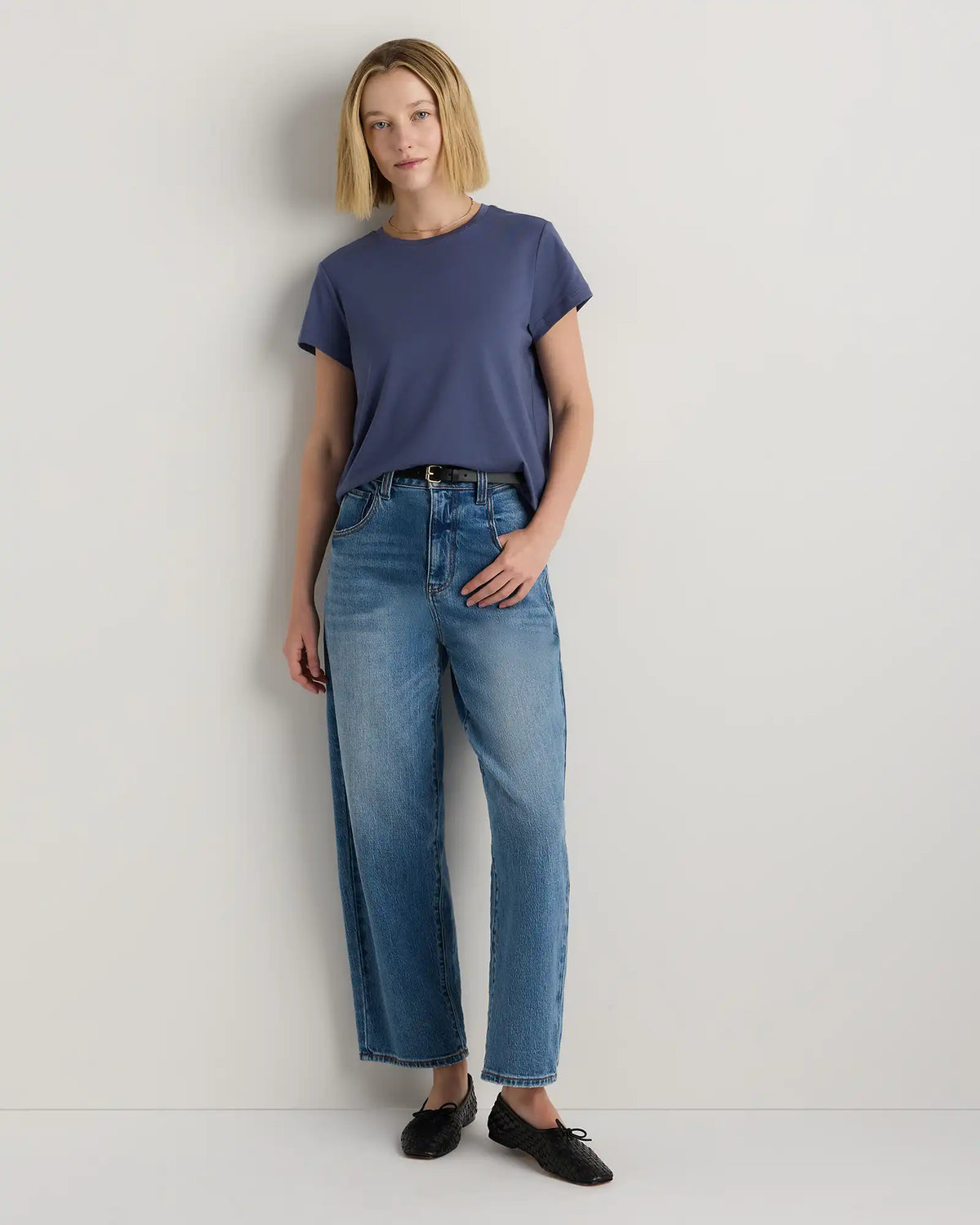 Cotton Modal Crew Neck Swing Tee