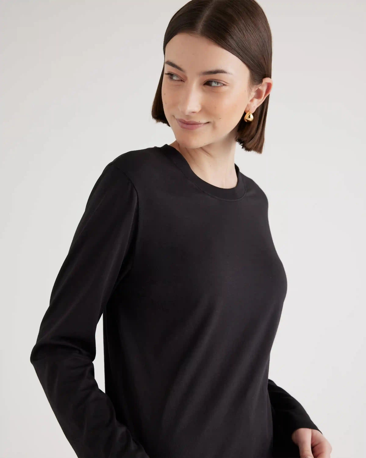 Cotton Modal Relaxed Long Sleeve Tee