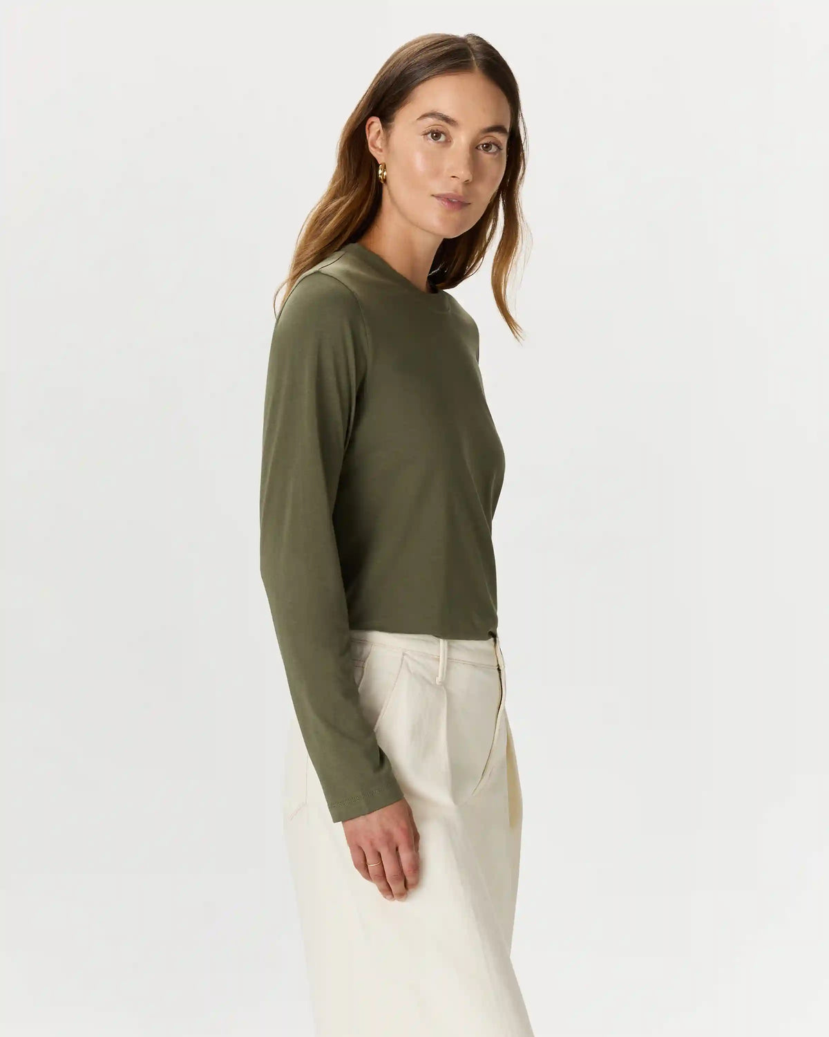 Cotton Modal Relaxed Long Sleeve Tee