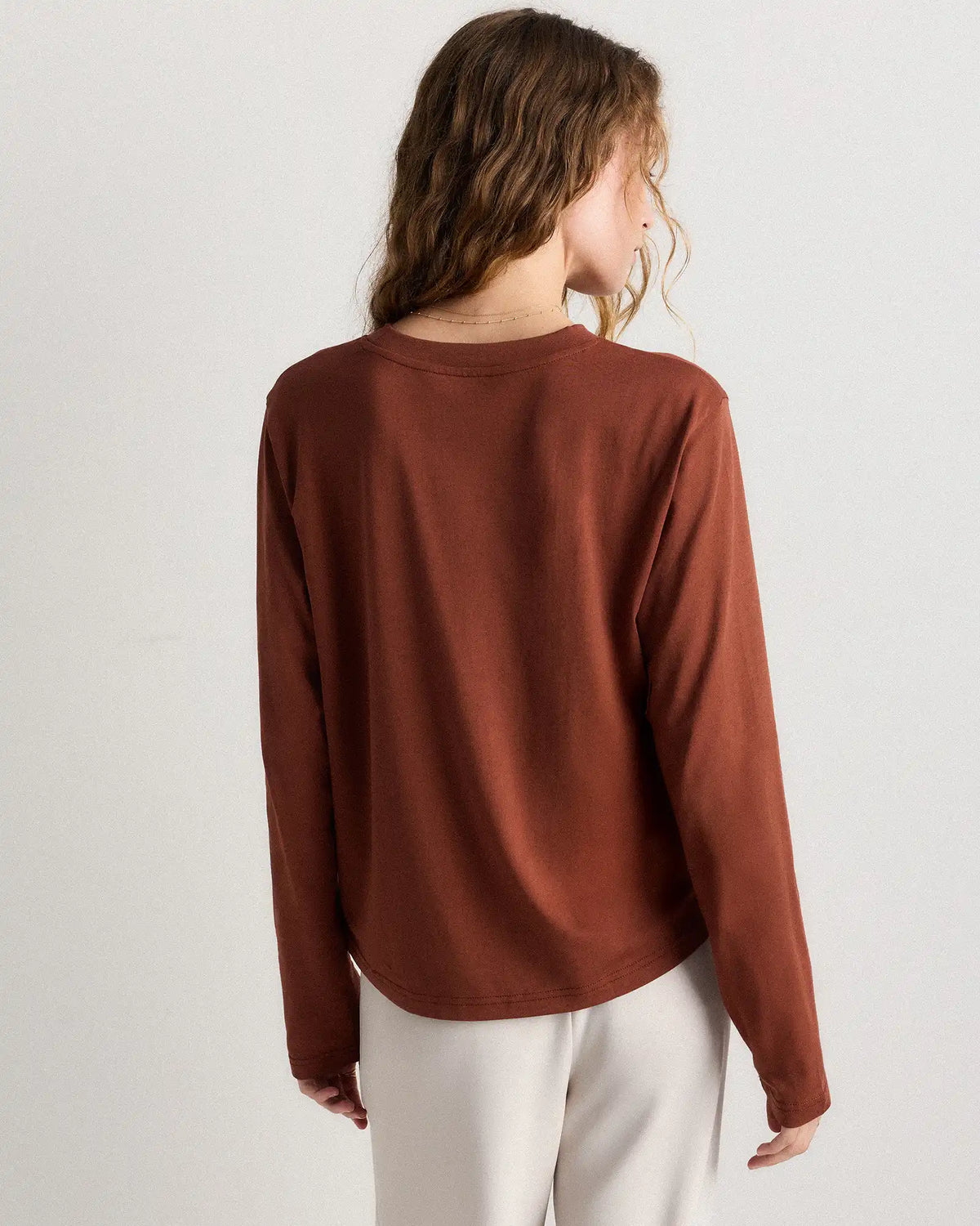 Cotton Modal Relaxed Long Sleeve Tee