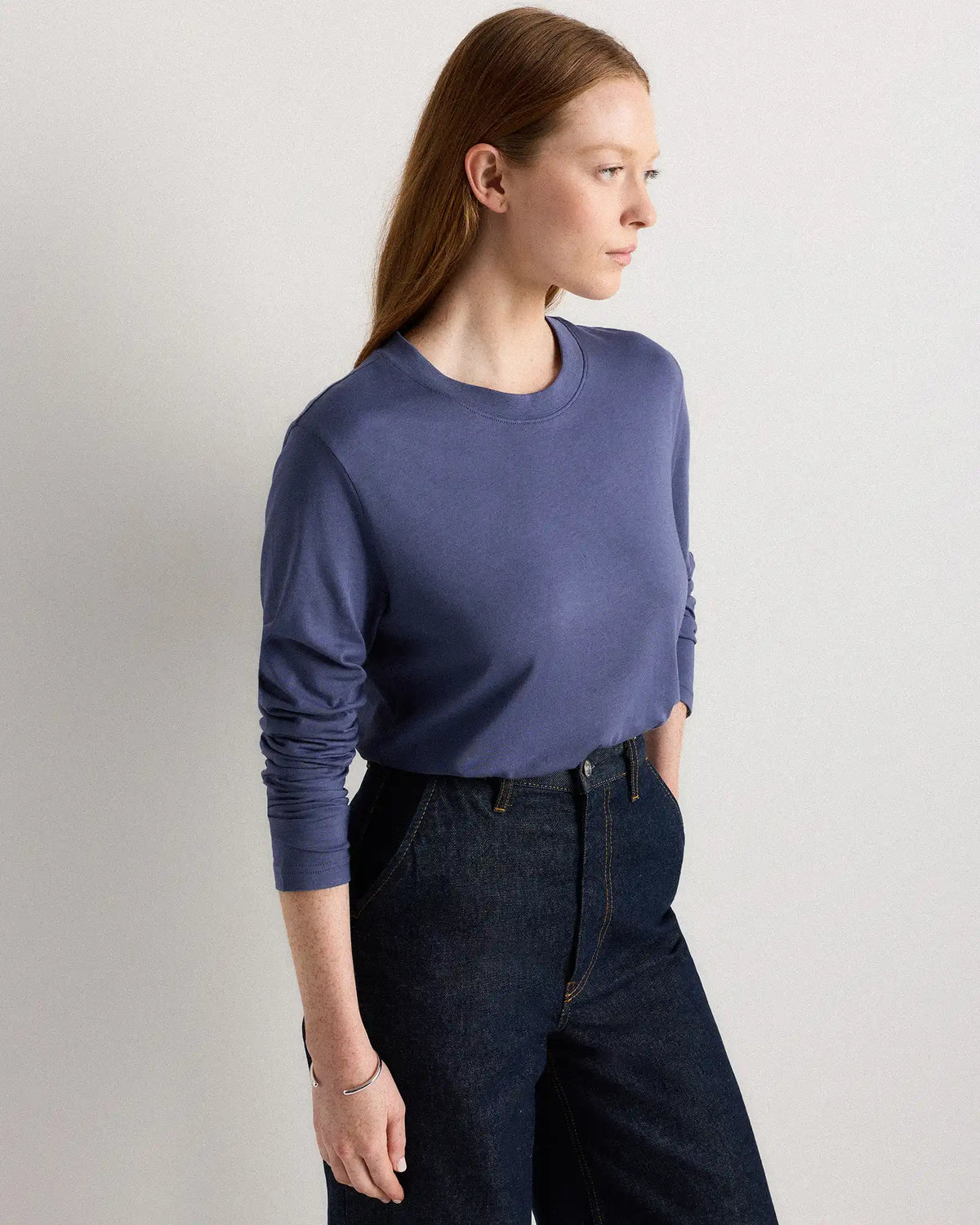 Cotton Modal Relaxed Long Sleeve Tee