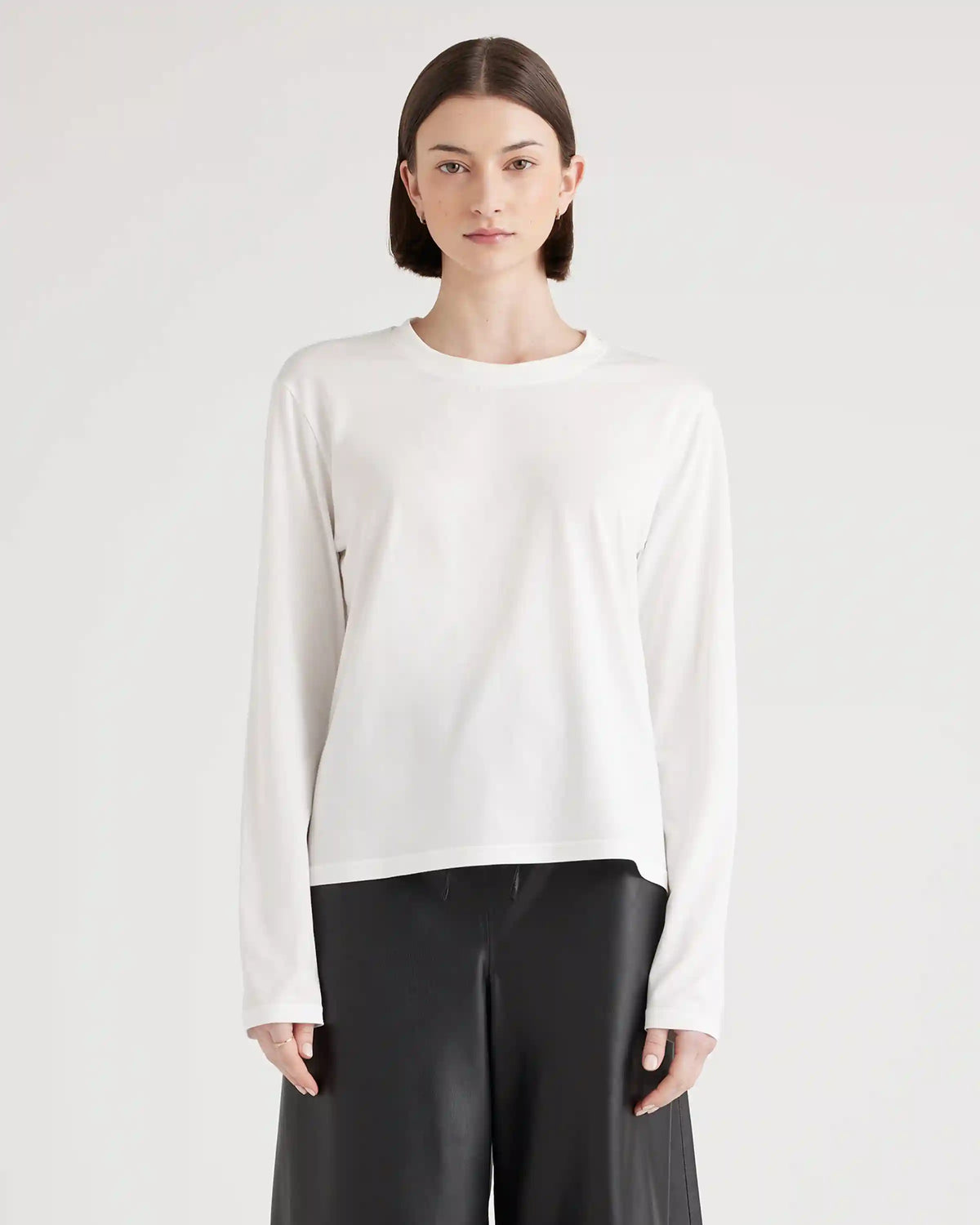 Cotton Modal Relaxed Long Sleeve Tee