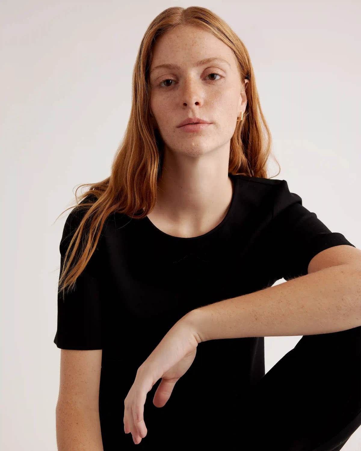 Ultra-Stretch Ponte Short Sleeve Top