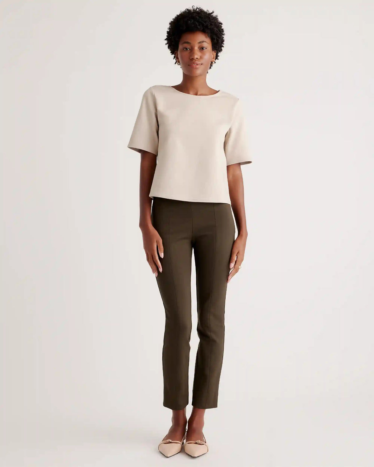 Ultra-Stretch Ponte Short Sleeve Top