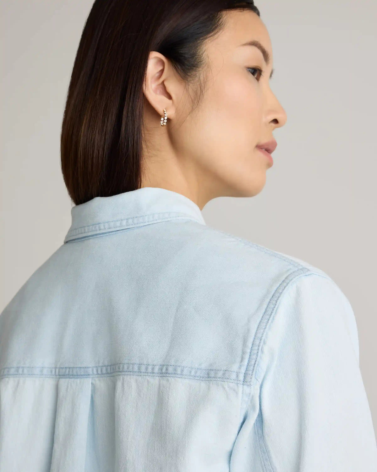 Distressed Denim Oversized Shirt