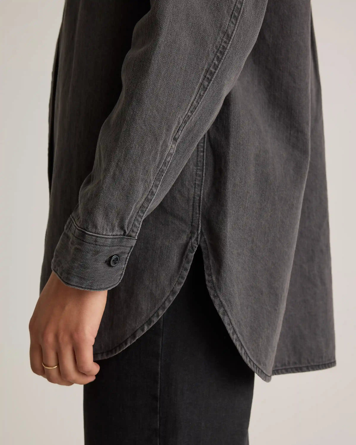 Distressed Denim Oversized Shirt