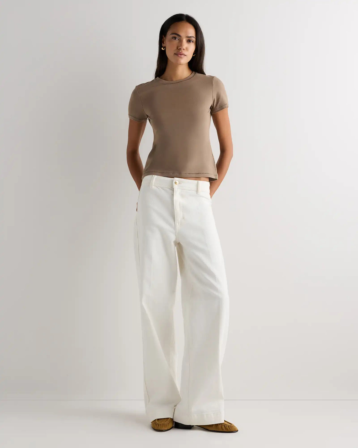 Stretch Cotton Jersey Fitted T-Shirt