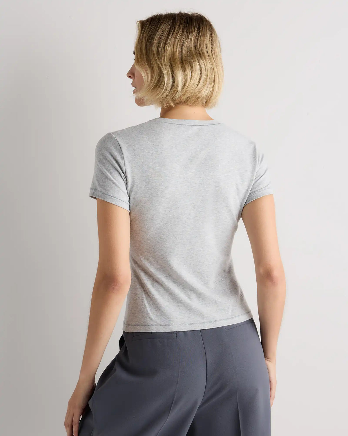 Stretch Cotton Jersey Fitted T-Shirt