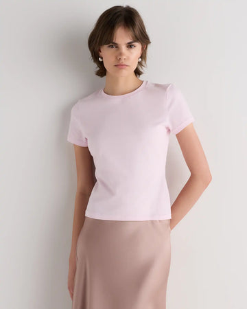 Stretch Cotton Jersey Fitted T-Shirt
