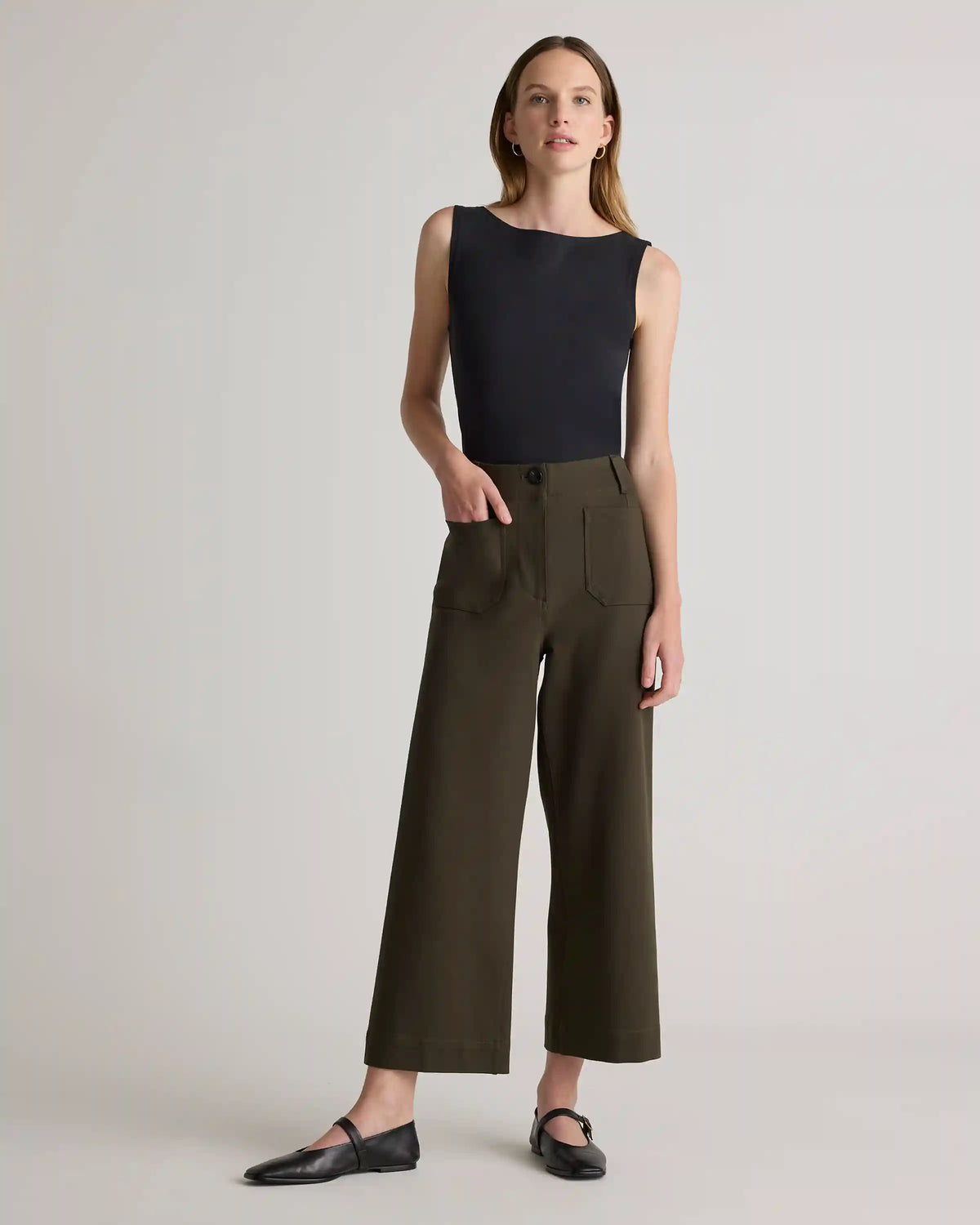 Stretch Cotton Jersey Boat Neck Tank