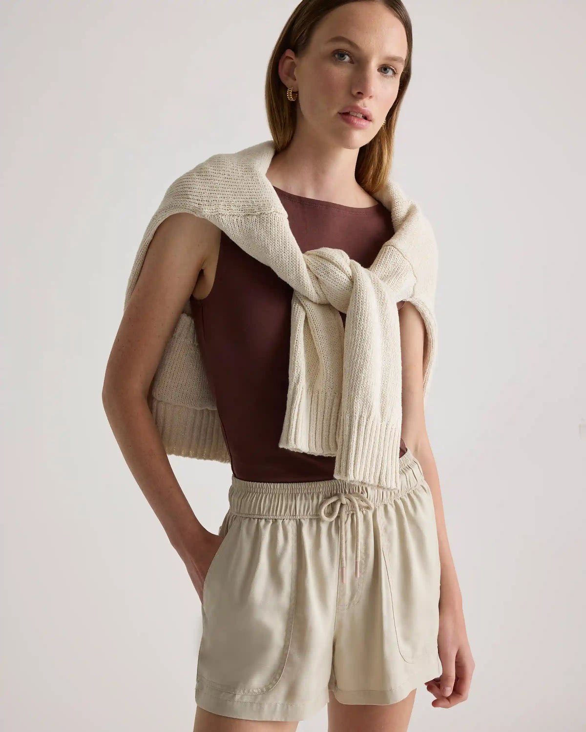 Stretch Cotton Jersey Boat Neck Tank