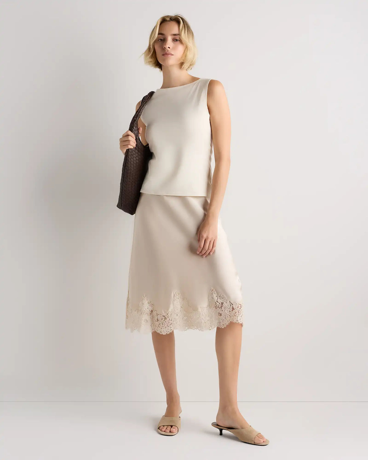 Stretch Cotton Jersey Boat Neck Tank